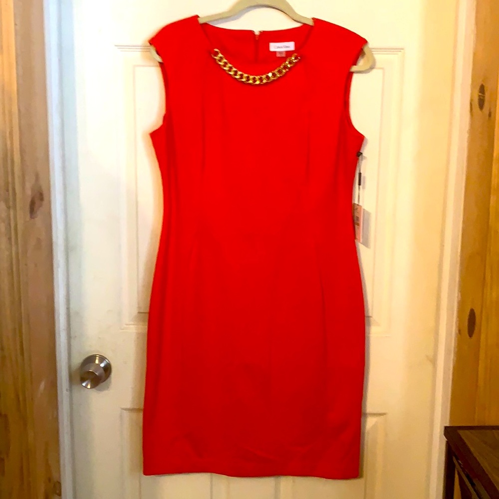 NWT Red Calvin Klein Dress Size 12